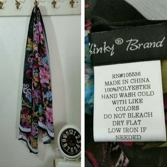 SLINKY BRAND Sheer Floral Scarf - EUC - Picture 6 of 12